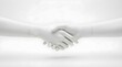 © Sifat - Two white mannequin hands shaking hands representing professional agreement and partnership on a clean white background