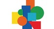 © atarak - Abstract Geometric Shapes Collage with Solid Bright Colors and White Background