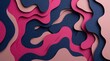 © Yaseen - Pink navy and blush wavy paper cut pattern texture