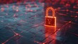 © Vlad Darii - Padlock on digital network grid with glowing nodes symbolizes data security and cyber protection