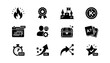 © ZillurRahman - Gamification and E-Learning Icon Set with Daily Streak, Leaderboard Podium, Level Up Progression, and Quiz Reward Symbols Vector Design
