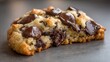 © Harry - Decadent chocolate chip cookie featuring melted dark cocoa chunks and golden baked dough in a delicious macro food photography composition