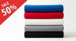 © MSTSUMAIYA - Stacked towels on sale with 50 percent discount
