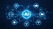 ©   BrightNest Studio - Artificial intelligence concept with network icons and circuit data for future innovation.