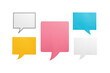 © Michael - Five assorted colorful speech bubbles in varied sizes