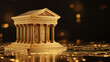 © kaliel - A classical bank building on electronic circuits representing digital banking infrastructure financial technology and modern financial services