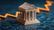 © kaliel - A classical bank building placed on puzzle pieces representing financial strategy institutional stability and economic growth solutions