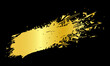 © Sabbir - Luxury Golden Metallic Paint Brush Stroke with Shattered Geometric Triangles Isolated on Black Background