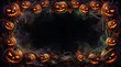© anomalicreatype - Jack-o-lantern Halloween border surrounding a dark and eerie atmosphere