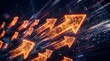 © Adobe studio  - Abstract Digital Technology Background with Glowing Orange Arrows Moving Upward for Business Growth and Success