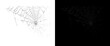 © Creative Element - Spooky spider web on white and black background, creepy cobweb design elements, Halloween graphic assets for overlay