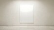 © GUNARTOGRAPHY - Empty white canvas illuminated by spotlight in a minimalist art gallery.