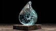 © Citet - Cracked glass sculpture on wood base