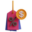 © ErickaSepti - Price Tag 3D Icon Illustration for your website, user interface, and presentation. Price Tag 3D render Illustration.