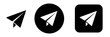 © Point Nemo - Send button icon set with submit, share and forward symbols. Solid Communication control icons for chat, email and messaging app interface