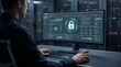 © Zaldy - Cybersecurity analyst monitoring encrypted network traffic and system vulnerabilities in a modern data center server room
