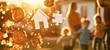© Paris - Family and house symbols with coins and puzzle piece in sunlight