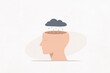 © Westend61 - A rain cloud over an open human head depicts mental depression