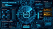 © Masuda - Futuristic digital user interface with glowing blue holographic radar and data analytics dashboard for high tech technology concepts