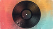© AucArtStudio - Vinyl record lo fi vintage background music retro analog turntable album cover warm gradient. Abstract gradient texture wallpaper. modern retro digital inspiration, soft blur grainy noise effect