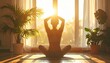 © PandaUniverse - Morning Yoga and Stretching in Sunlit Home Interior