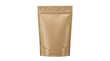 © GraphicsWorld - Brown kraft paper pouch mockup, blank stand-up zipper bag for food packaging, eco-friendly coffee and snack doy pack isolated on white