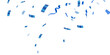 © MD AL AMIN - Falling shiny blue confetti and ribbons celebration party design element. Blue confetti falling celebration background. Falling confetti background. PNG illustration of festive confetti.