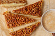 © zoryanchik - Caramelized walnut pie slices.selective focus.