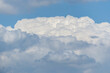 © Travel 'n' Lifestyle - View of white cumulus clouds drifting across a clear blue sky in Jahanian, Pakistan.
