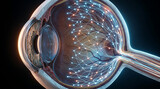 Cross Section Of A Human Eye With Internal Anatomy Detailed Illustration biological