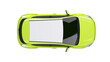 © Mira - Bright lime green modern hatchback car with white roof, isolated on transparent background