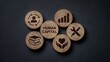 © Raza - Wooden tokens representing human capital skills teamwork and business resources