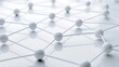 © rinrada - Abstract white business nodes forming an interconnected corporate network on a glossy premium surface, refined geometric structure,