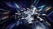 © Vector Terra - Silver metallic bubble sphere texture for glossy abstract backdrop