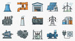 © Diek - Professional Set of Energy and Power Generation Equipment with Colorful Icons with high quality professional line art symbols for modern creative design and digital branding projects