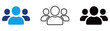 © Kasmiri - Multicolor People Group Icon Set with Filled and Outline Styles for Team Collaboration User Community Social Network Group Management and Workforce Isolated on Transparent Background