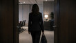 © tynza - Businesswoman entering a corporate boardroom carrying a handbag, symbolizing leadership, career growth and executive responsibility