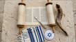 © Sojal - Jewish ritual objects including torah scroll shofar kippah tallit