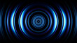 © 3d_kot - Blue neon singularity forming deep abstract circular vortex in dark space for technology concept. Glowing curved 3d lines spiral inward creating sense of motion and infinity for innovation visuals