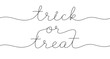 © Stunning stock - Handwritten Halloween trick or treat lettering, minimalist cursive script typography, black line calligraphy design for greeting cards isolated PNG with Transparent Background