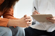 © Shisu_ka - woman with mental health problems is consulting. psychiatrist is recording the patient's condition for treatment. encouragement, love and family problem, bipolar , depression patient, protect suicide