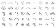 © Jennie - Set of hand drawn comic expression lines, doodle emotion symbols, and burst accent marks isolated on white background. Manga graphics ideal for banners, stickers, and social media.