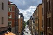 © photoopus - Stockholm city street with colorful Scandinavian buildings and traffic