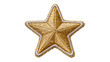 © Viktor - Golden embroidered star patch with silver trim, isolated on transparent background