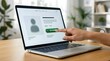 © Keenaan - Person clicking buy now button on laptop screen for online shopping