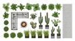 © REAL  - Top view furniture and plants set for house floor plan design