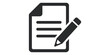 © 扁平化图标  - Document file with pencil icon featuring grey vector art for edit tasks.