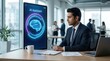 © Masque - Efficient tools for unlocking work potential using AI technology in a corporate office.