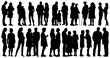 © Md - Diverse Silhouette People Collection, Vector Icons Set for Business and Lifestyle Applications, Black and White Human Figures