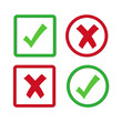 © Eunos - Green checkmark and red cross symbols on transparent background